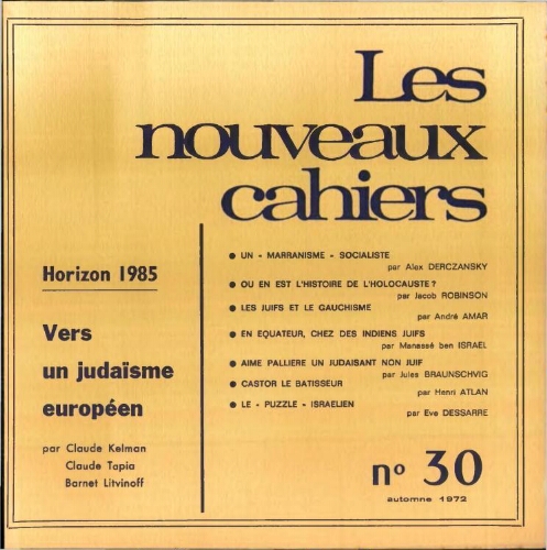 Les Nouveaux Cahiers N°030 (Automne 1972)